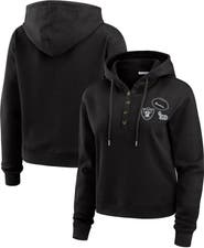 WEAR by Erin Andrews Women's WEAR by Erin Andrews  Black Las Vegas Raiders Waffle Hoodie Pullover Top
