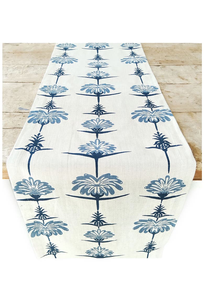 Tropical Garden Table Runner, Main, color, INDIGO AND SKY