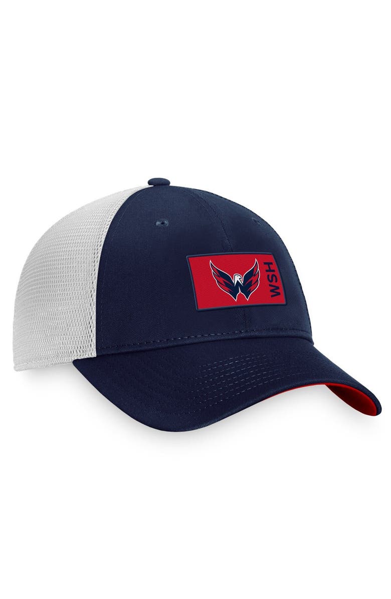 FANATICS Men's Fanatics Branded Navy Washington Capitals Authentic Pro Rink Trucker Snapback Hat, Alternate, color, Navy