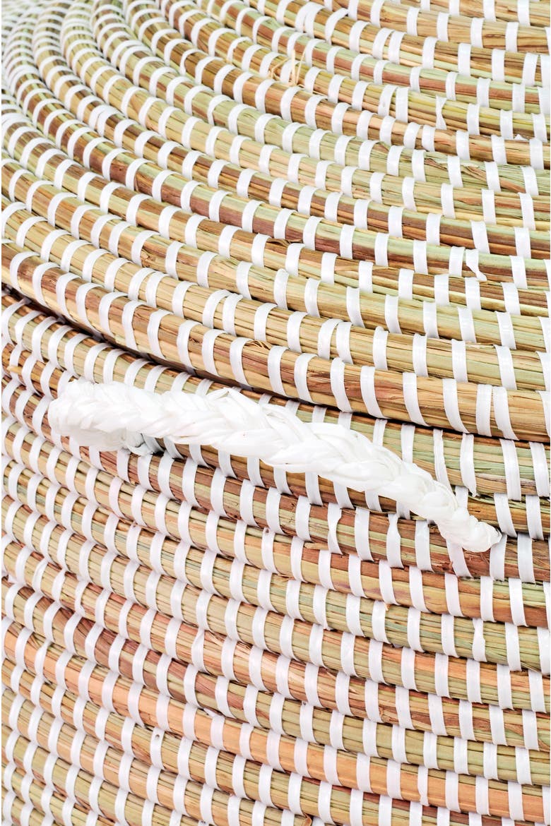 Medium Solid White Prayer Mat Hamper, Alternate, color, White