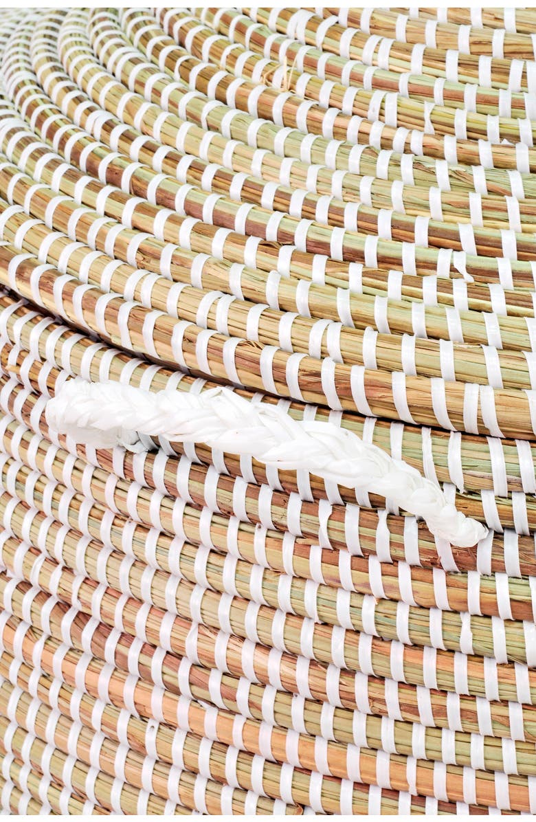 African Modern Medium Solid White Prayer Mat Hamper, Alternate, color, White