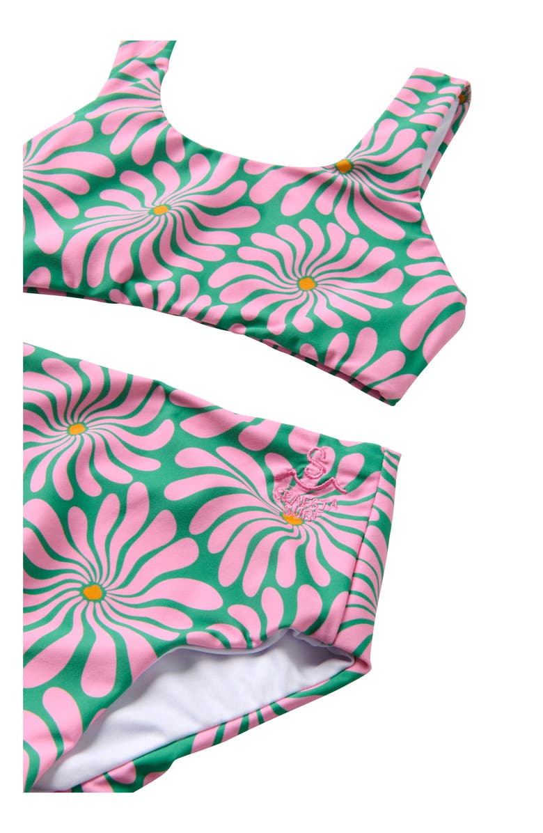 SEAESTA SURF Kids' Wavy Floral Azalea Two-Piece Swimsuit, Alternate, color, Pink