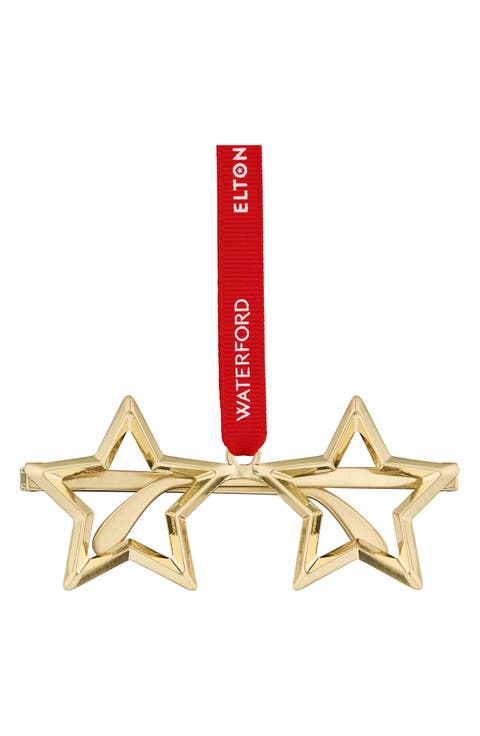 x Elton John Golden Star Glasses Ornament