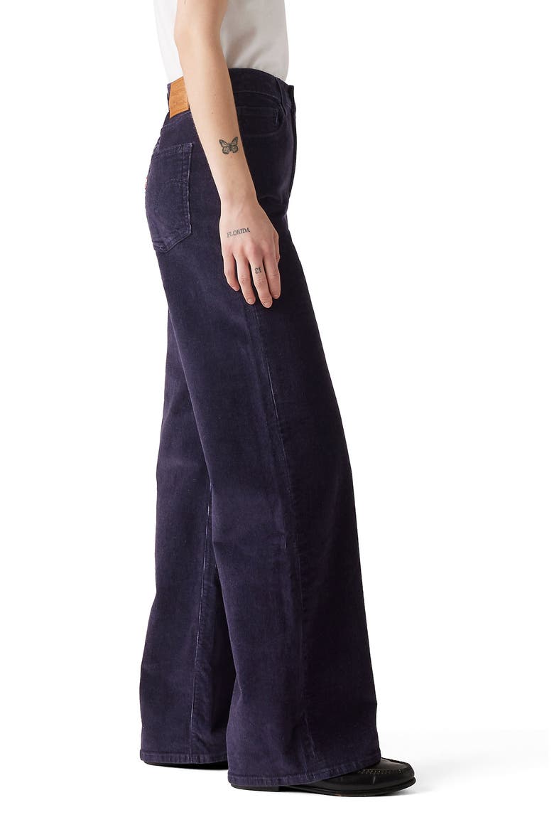 Ribcage High Waist Wide Leg Corduroy Jeans, Alternate, color, NIGHTWATCH BLUE
