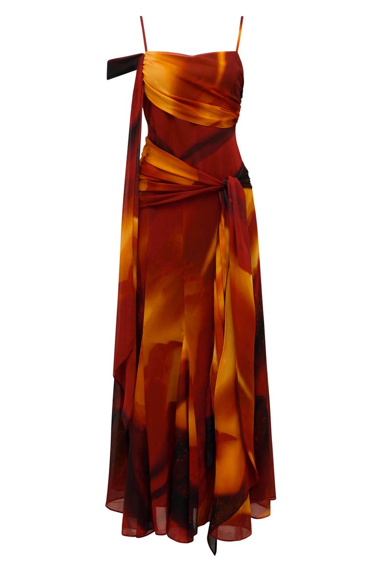 Leyla Abstract Print Maxi Dress, Alternate, color, MYKA ABSTRACT