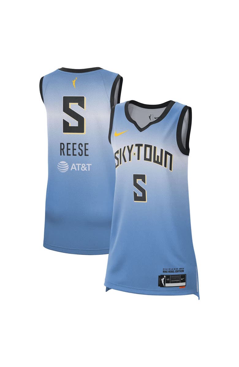 Nike Unisex Nike Angel Reese Light Blue Chicago Sky Rebel Edition Player Jersey, Main, color,