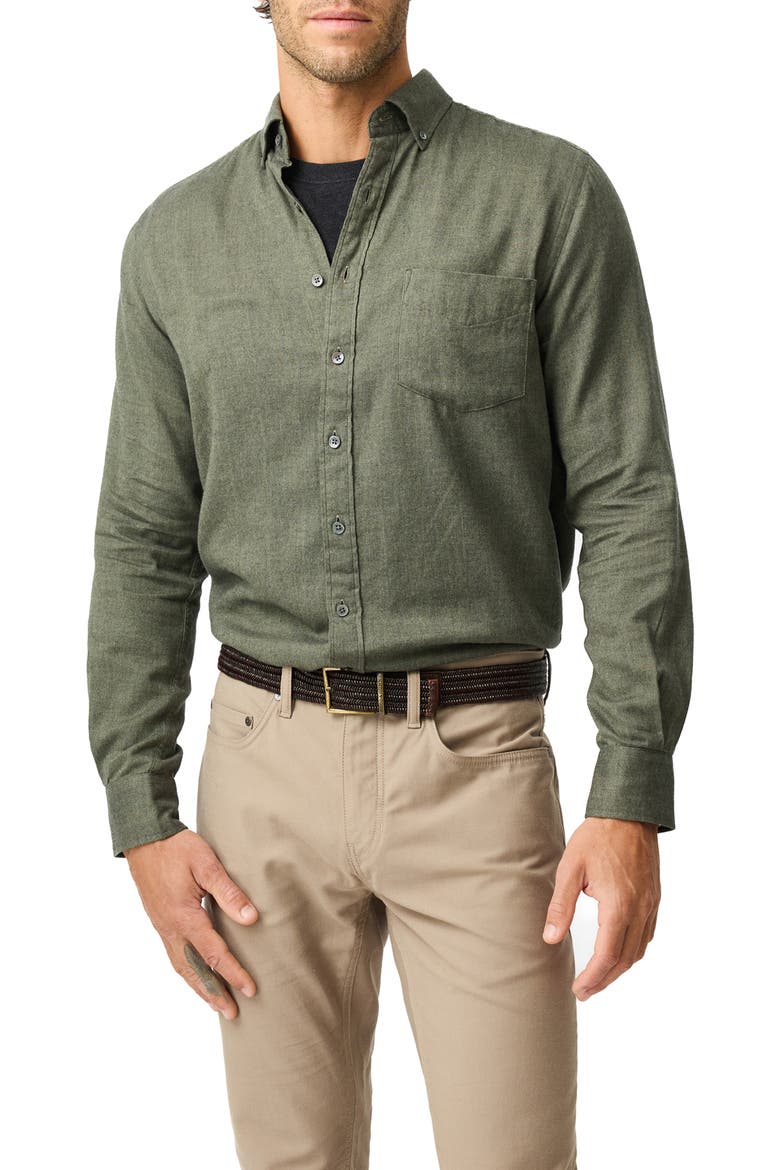 Barrhill Sports Fit Button-Down Shirt, Main, color, OLIVE