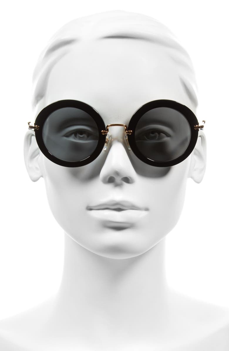 Miu Miu 49mm Round Retro Sunglasses, Alternate, color, 