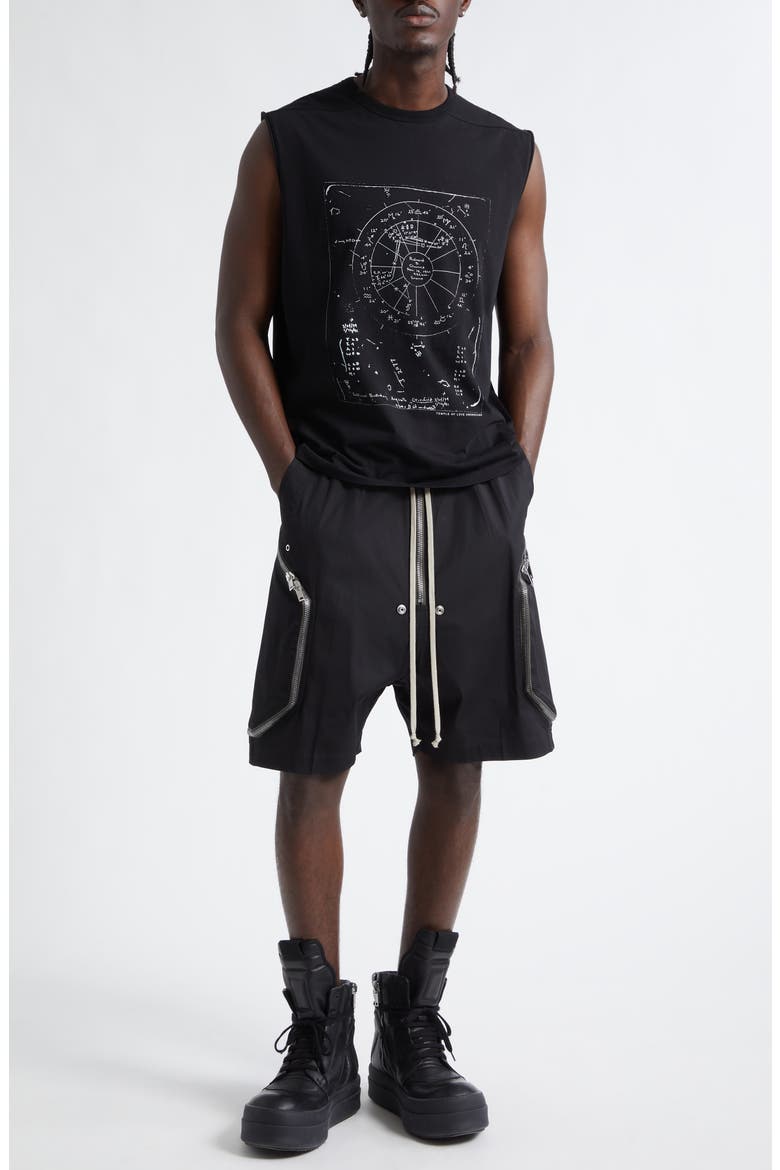 Rick Owens Heizer Bela Stretch Poplin Zip Shorts (Men) | Nordstrom