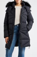 Sam Edelman Faux Fur Trim Hooded Quilted Jacket