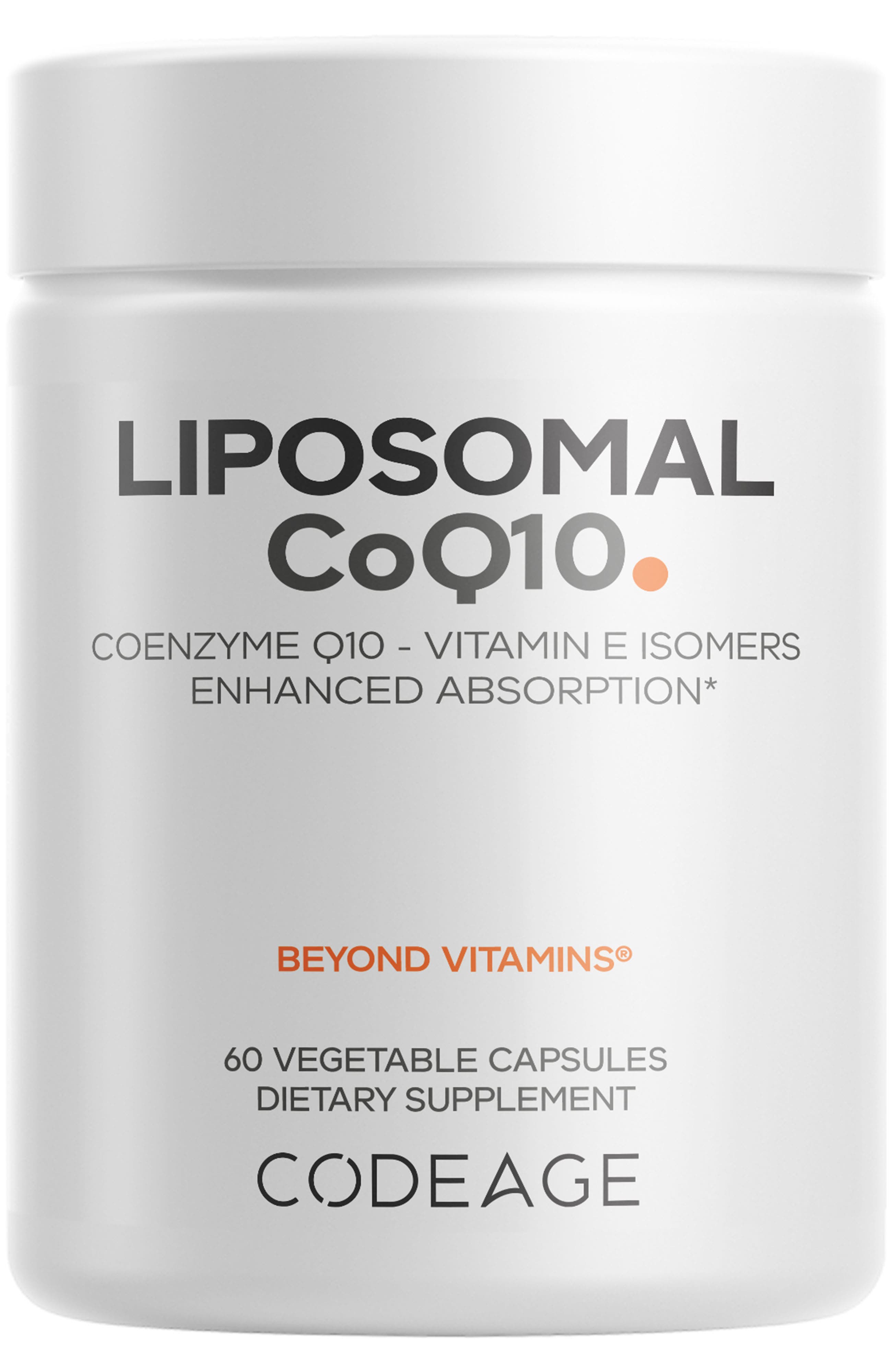 Codeage Liposomal CoQ10 125mg + Vitamin E Supplement in White 
