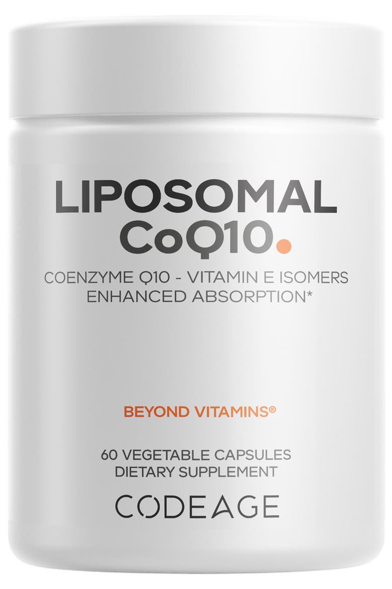 Liposomal CoQ10 125mg + Vitamin E Supplement, Main, color, White