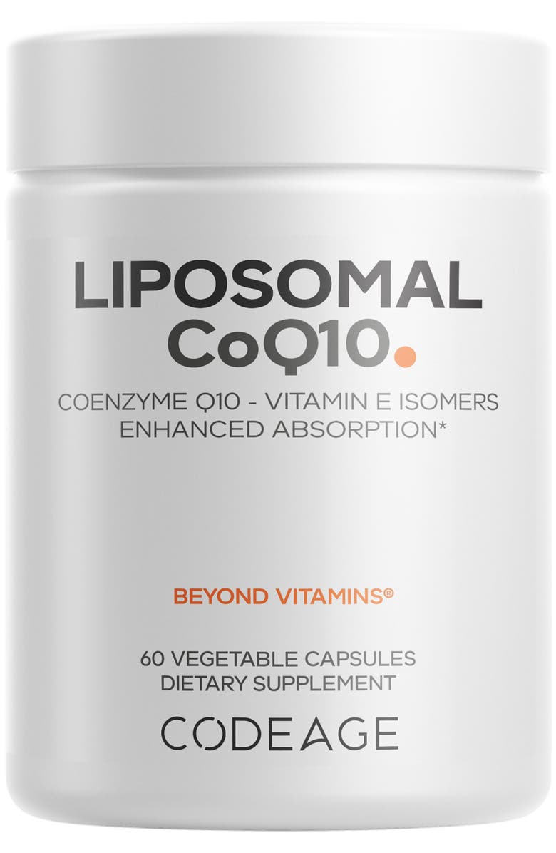 Codeage Liposomal CoQ10 125mg + Vitamin E Supplement, Main, color, White