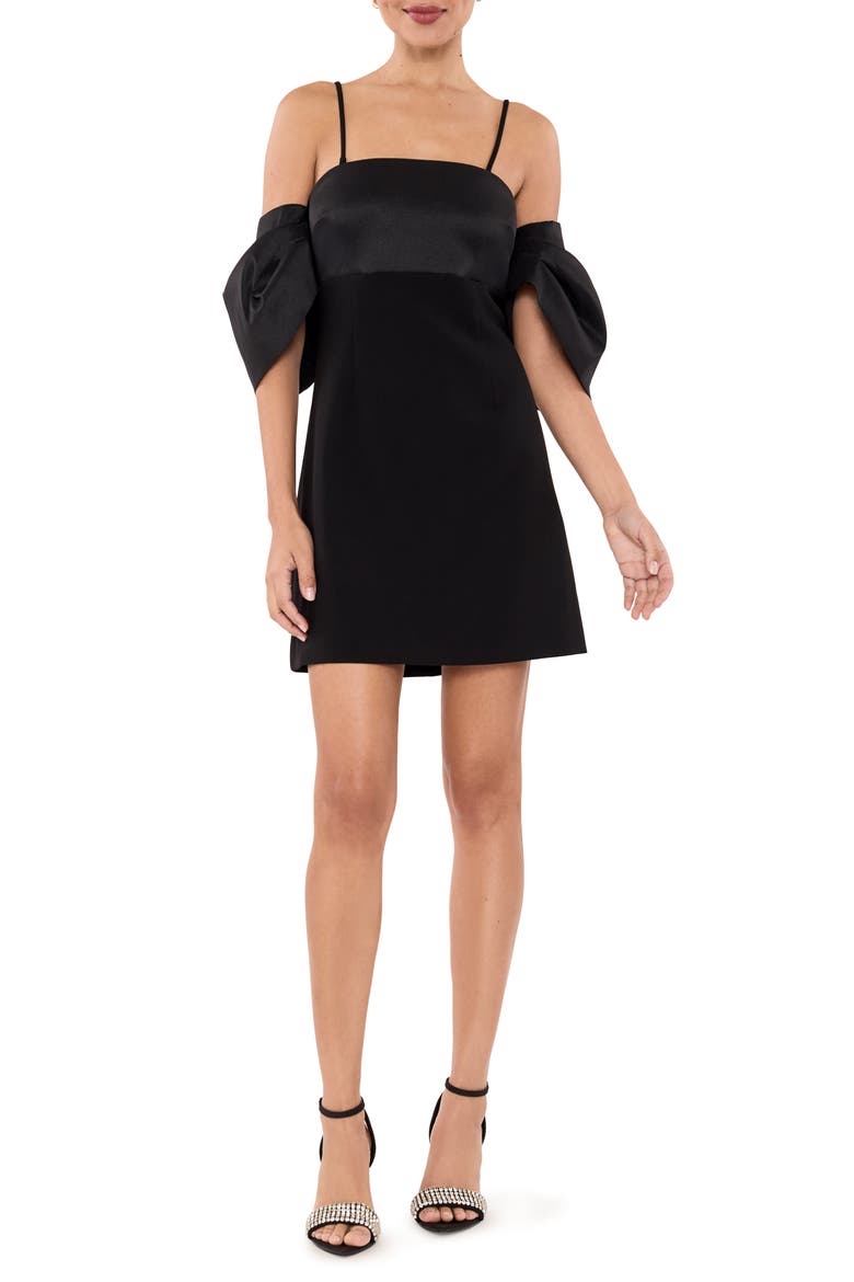 Capri Cold Shoulder Minidress, Main, color, BLACK