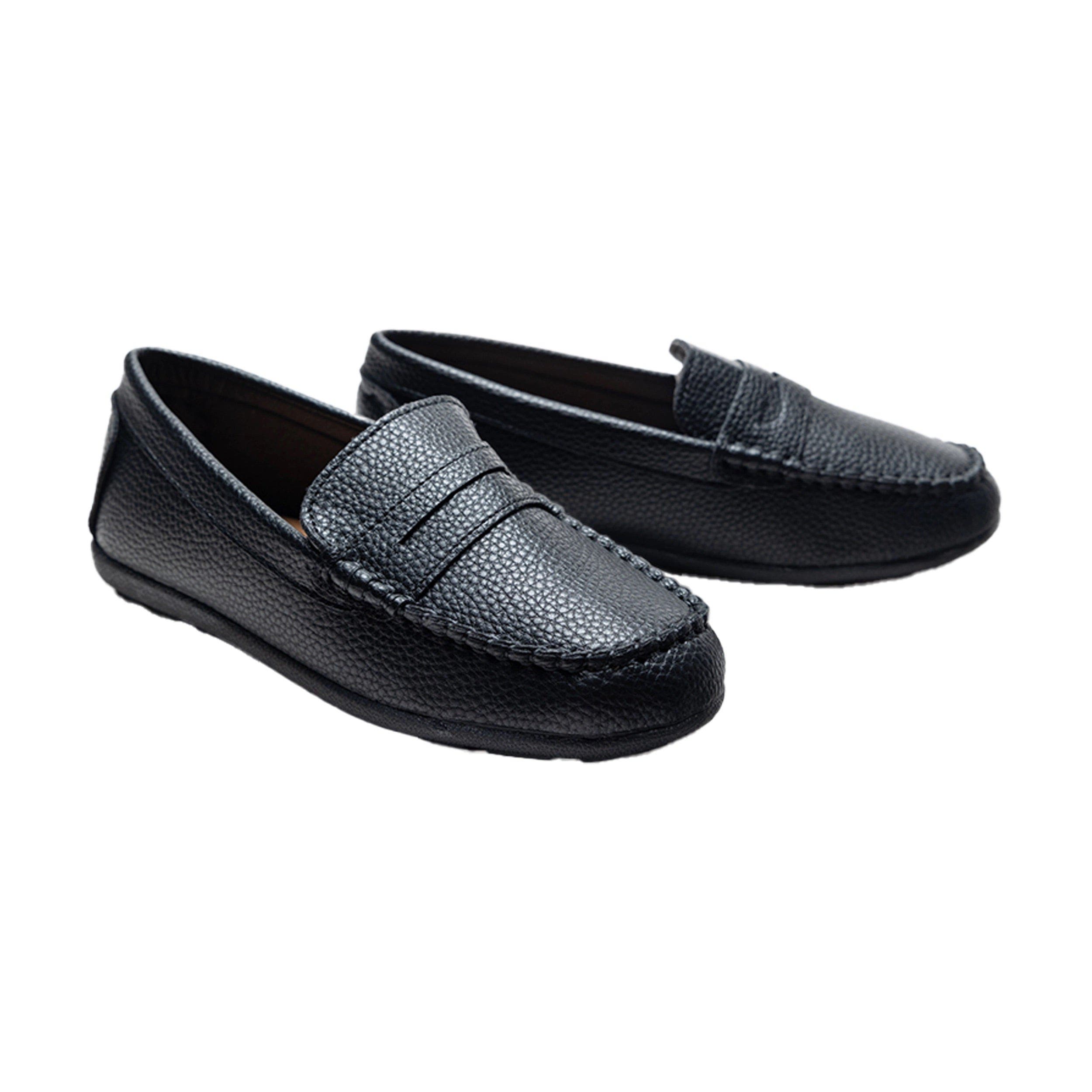 MOUSTACHE Leather Penny Loafers, Alternate, color, Black