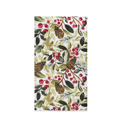 Cones & Berries Botanical Christmas Dishtowel