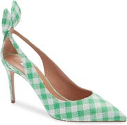 Aquazzura Gingham Bow Tie Pointed Toe Pump