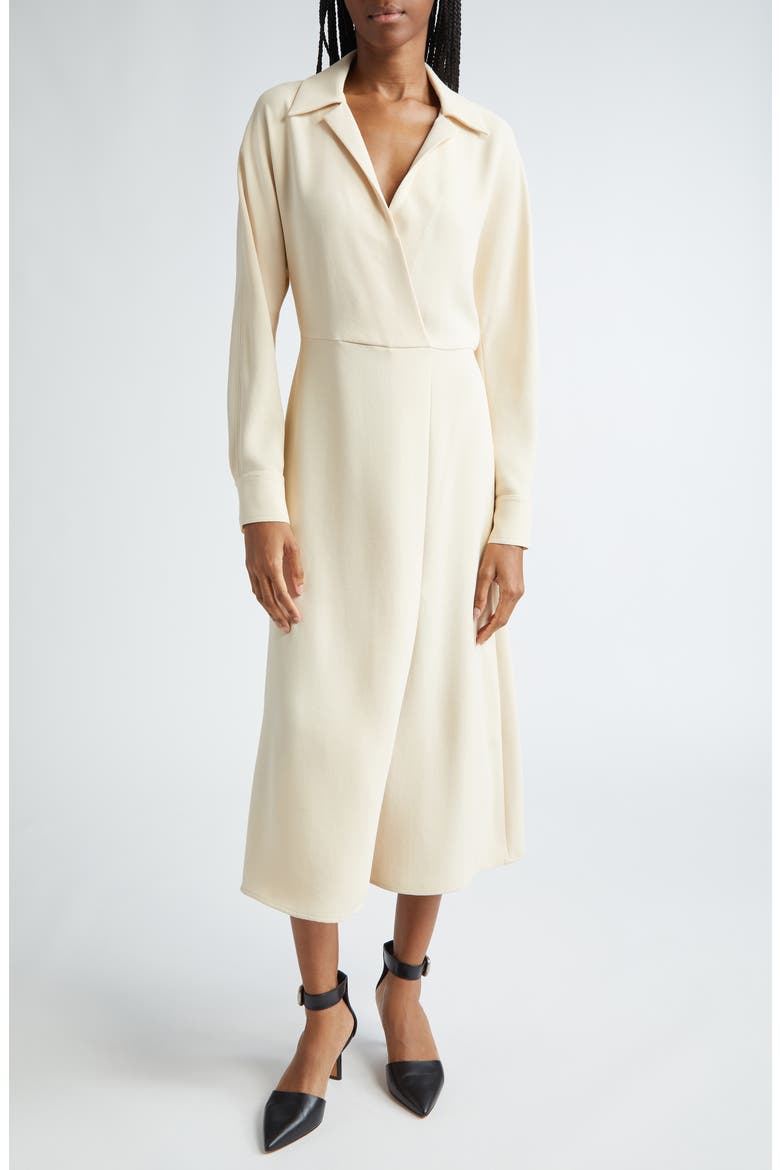 Long Sleeve Shirtdress, Main, color, WHITE SAND