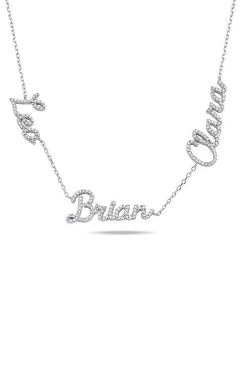 Crystal Script My Mantra Personalized Necklace