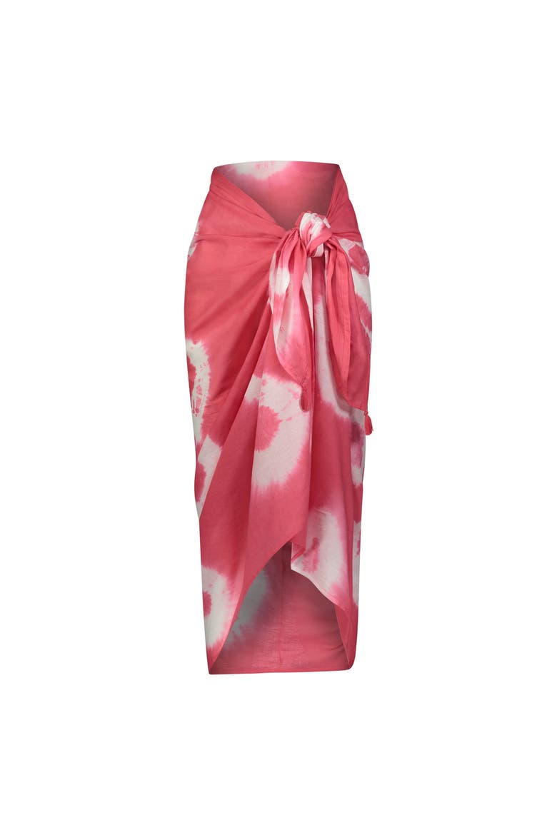 Cotton Saline Pareo Hibiscus Tie-Dye, Main, color, Pink