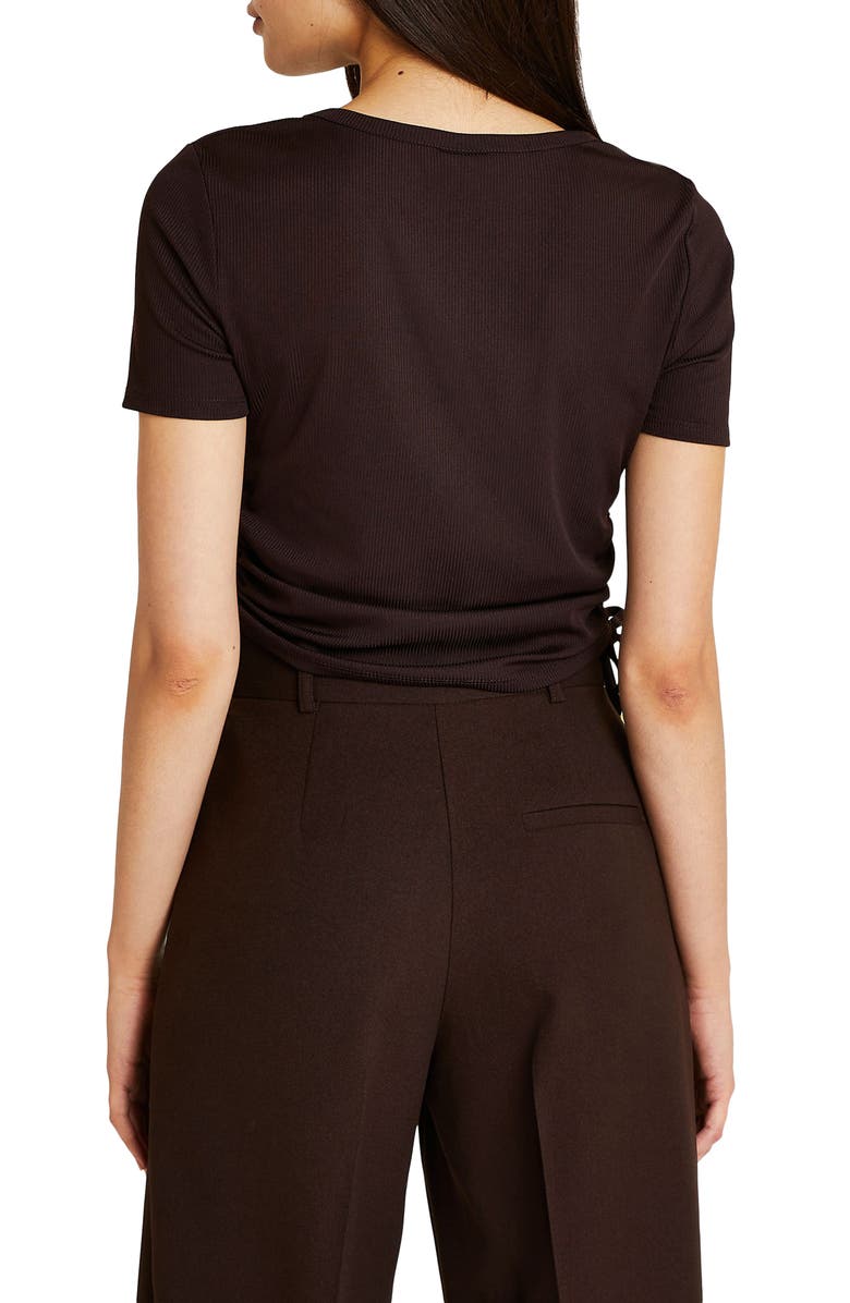 River Island Women's Rib Side Ruched T-Shirt, Main, color,