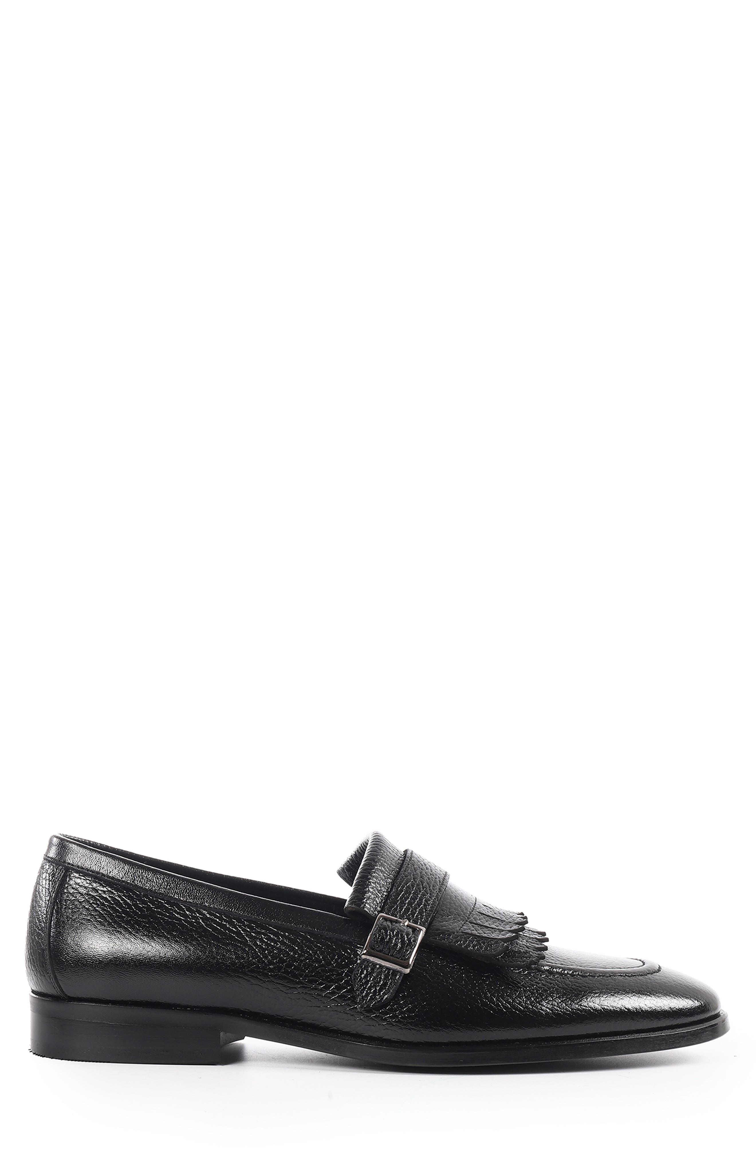 VELLAPAIS Tortoise Kiltie Fringe Loafer, Alternate, color, Black