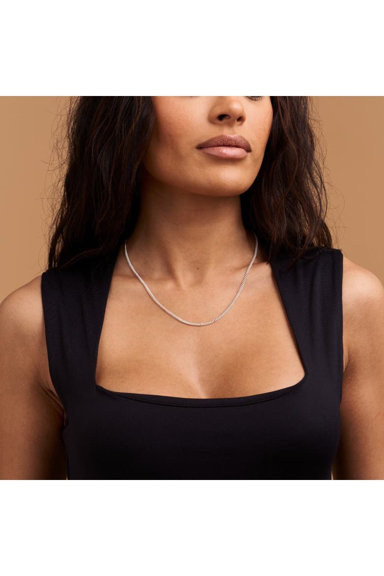 Baby Filed Curb Chain Necklace, Alternate, color, Silver