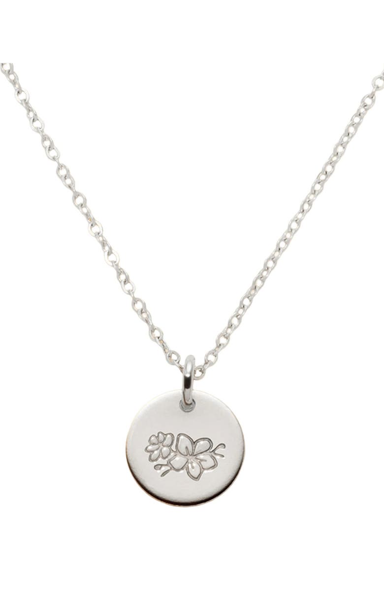 MADE BY MARY March Birth Flower Necklace, Main, color, Silver