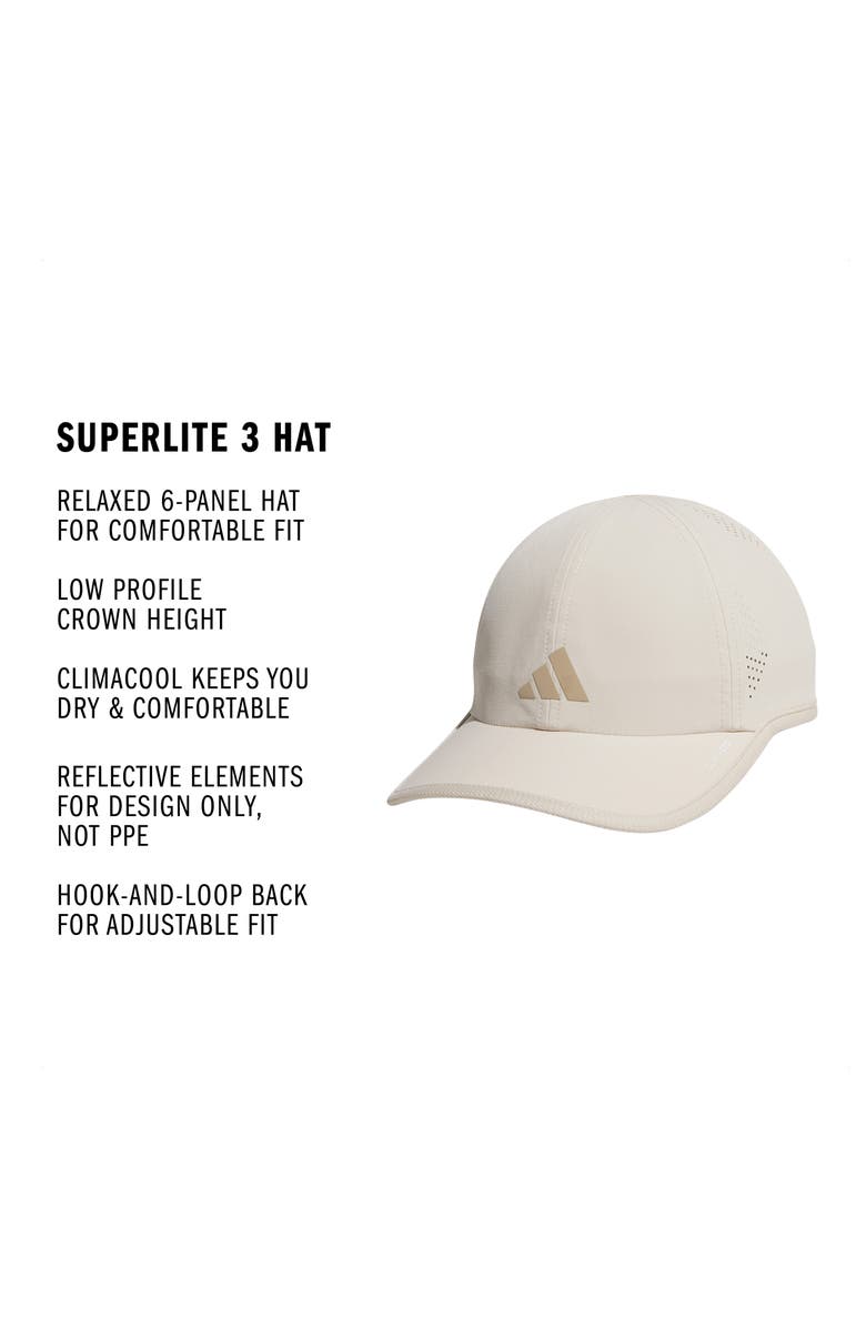 adidas SuperLite 3 Climacool Adjustable Baseball Cap, Alternate, color, Crystal Linen Beige/ Khaki