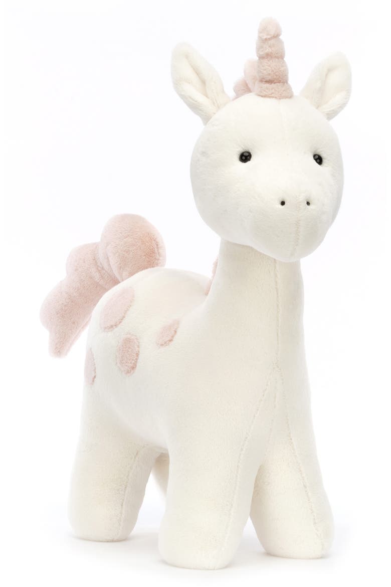 Big Spotty Unicorn Plush Toy, Main, color, CREAM