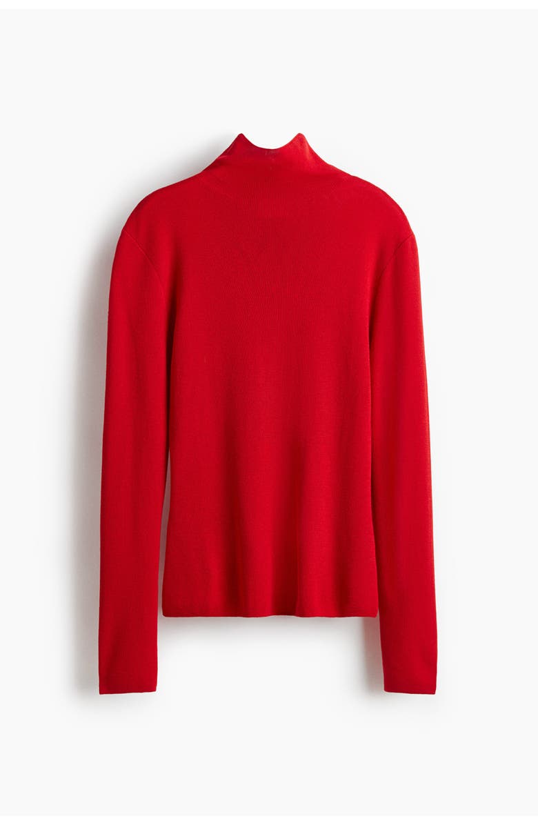 H&M Fine-knit Turtleneck Top, Main, color, Red