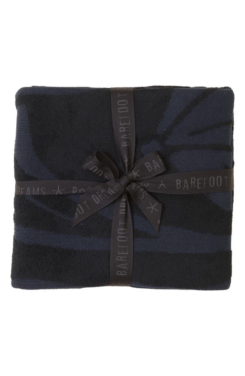 Barefoot Dreams<sup>®</sup> CozyChic<sup>®</sup> Desert Bloom Throw Blanket, Main, color, Dark Indigo/ Black