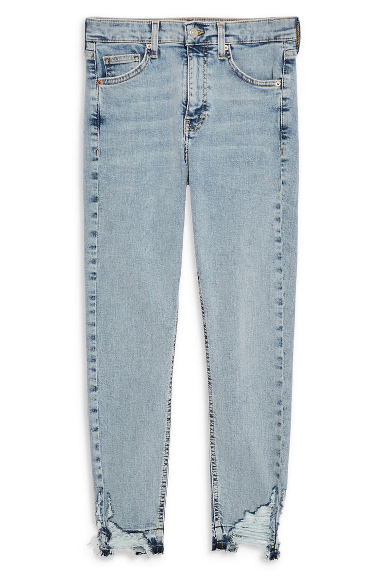 Topshop Jamie High Waist Ripped Hem Jeans, Alternate, color,
