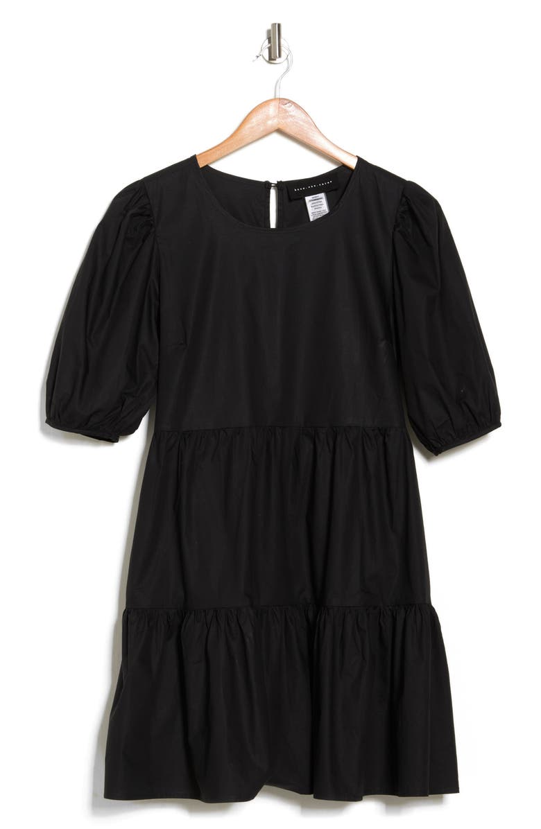 Know One Cares Cotton Poplin Short Sleeve Tiered Mini Dress, Alternate, color, 