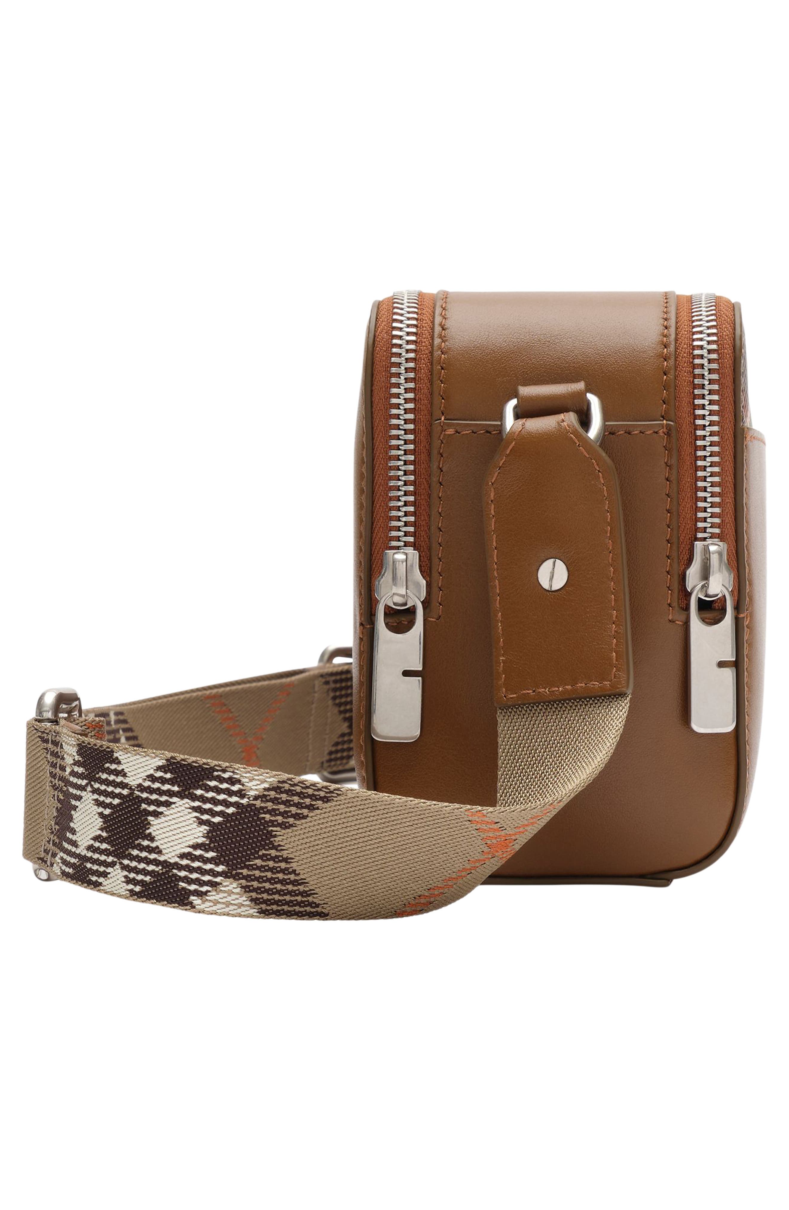 Mini Case Leather Crossbody Bag, Alternate, color, FINCH BROWN/ HAZEL