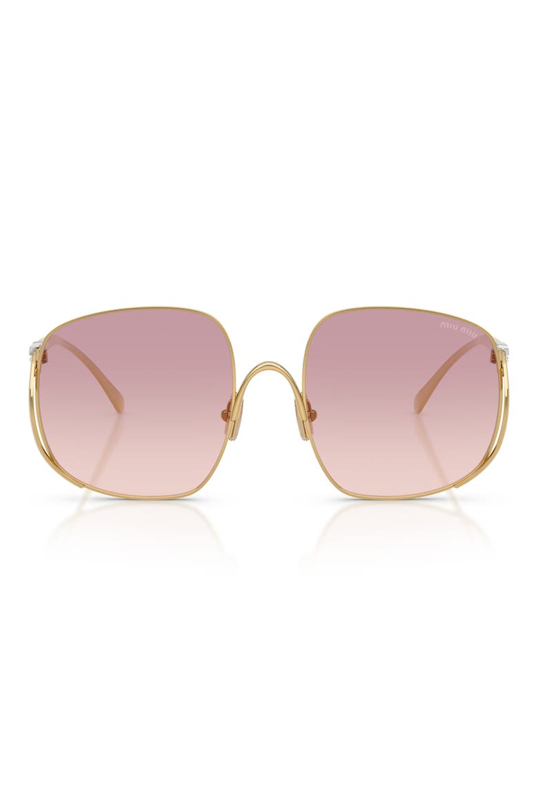 MU A57S 57mm Gradient Square Sunglasses, Main, color, GOLD/ BROWN/ DARK VIOLET