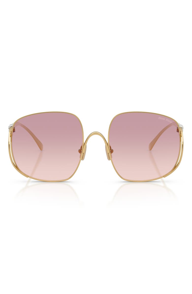Miu Miu MU A57S 57mm Gradient Square Sunglasses, Main, color, Gold/ Brown/ Dark Violet