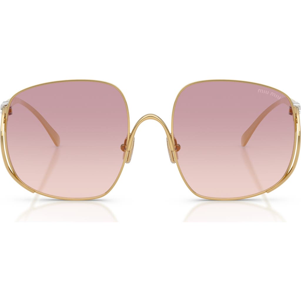 Miu Miu Mu A57s 57mm Gradient Square Sunglasses In Pink