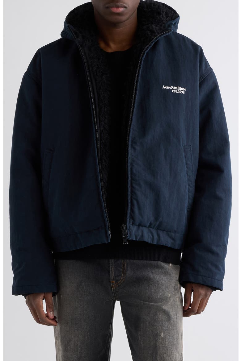 Olavy Waxed Cotton Canvas Hooded Jacket, Main, color, EVENING BLUE