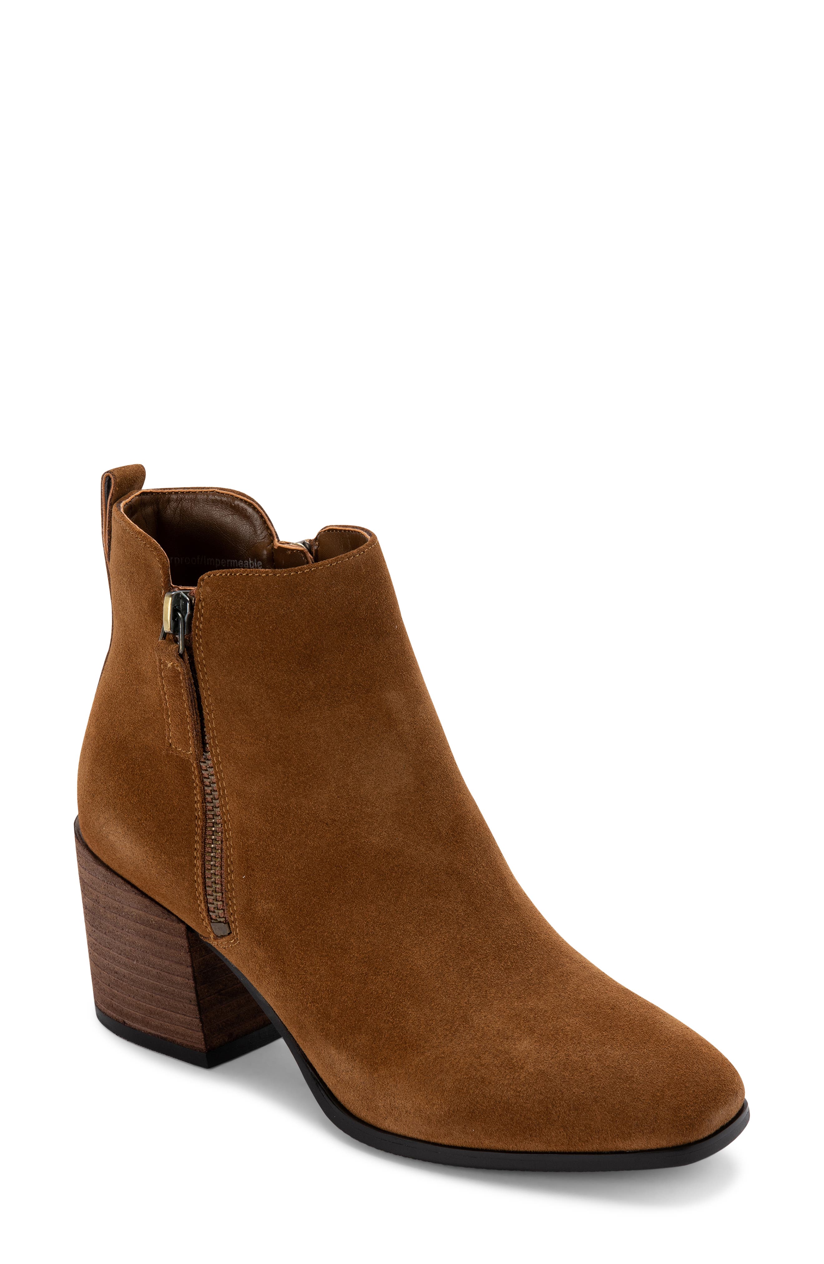 Siena Waterproof Bootie, Main, color, CAMEL SUEDE LEATHER