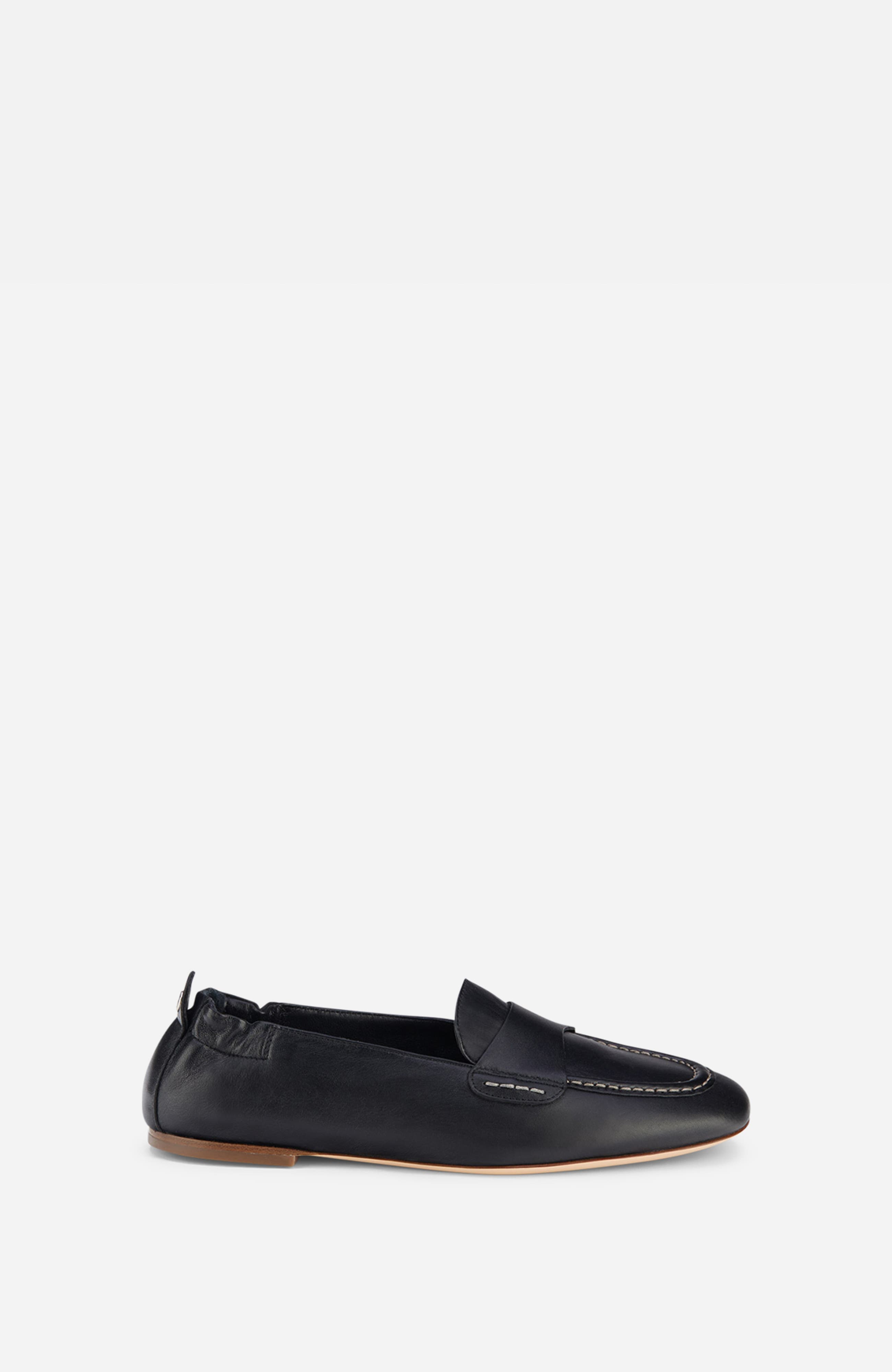 AGL Mara Pure Leather Moccasin, Main, color, Black Nappa