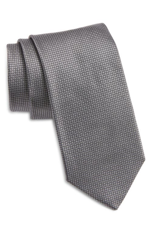 Jack Victor Ives Silk Tie In Charcoal
