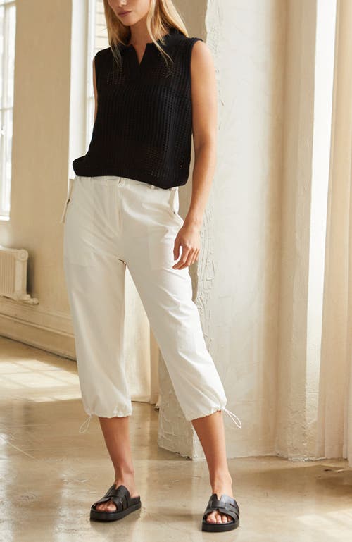 Crescent Netted Knit Top In Black