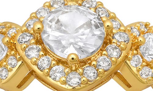 Hmy Jewelry Simulated Diamond Ring In Gold