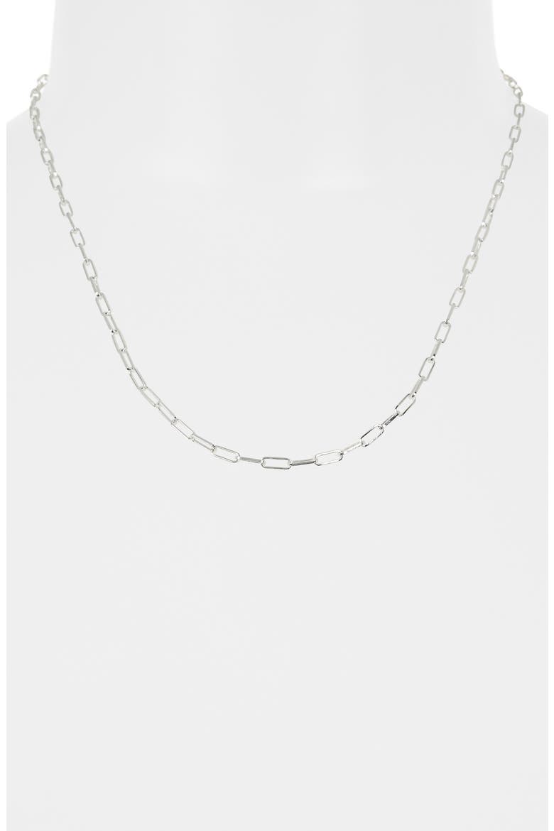 Paperclip Link Necklace, Alternate, color, SILVER