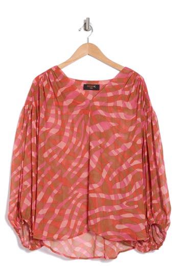 RENEE C RENEE C LONG SLEEVE SEMISHEER TOP 