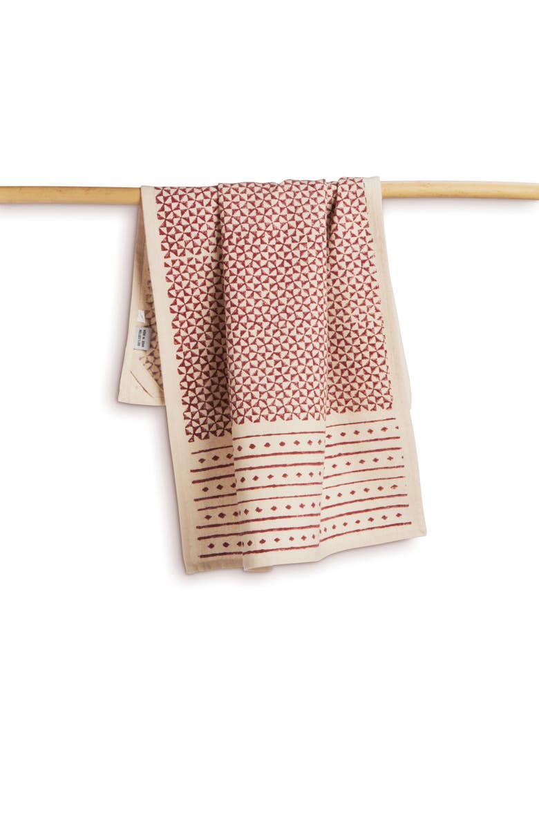 Sustainable Threads Make Waves - Hand Block Printed Kitchen Towels - Set of 2, Alternate, color, Slate