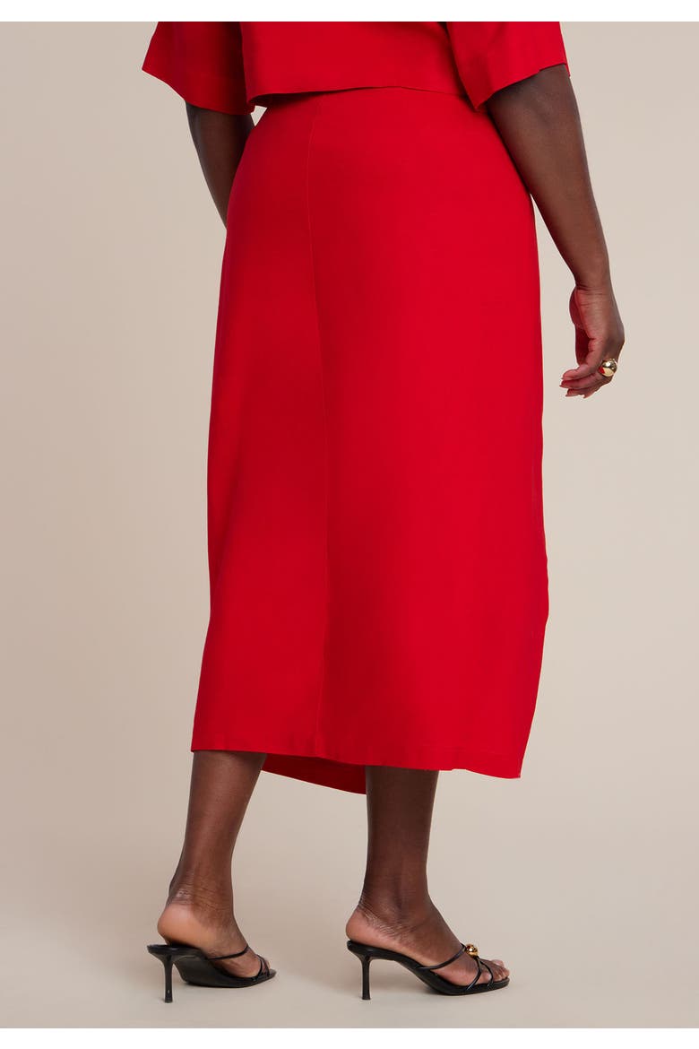 Linen Blend Wrap Skirt, Alternate, color, GOJI BERRY