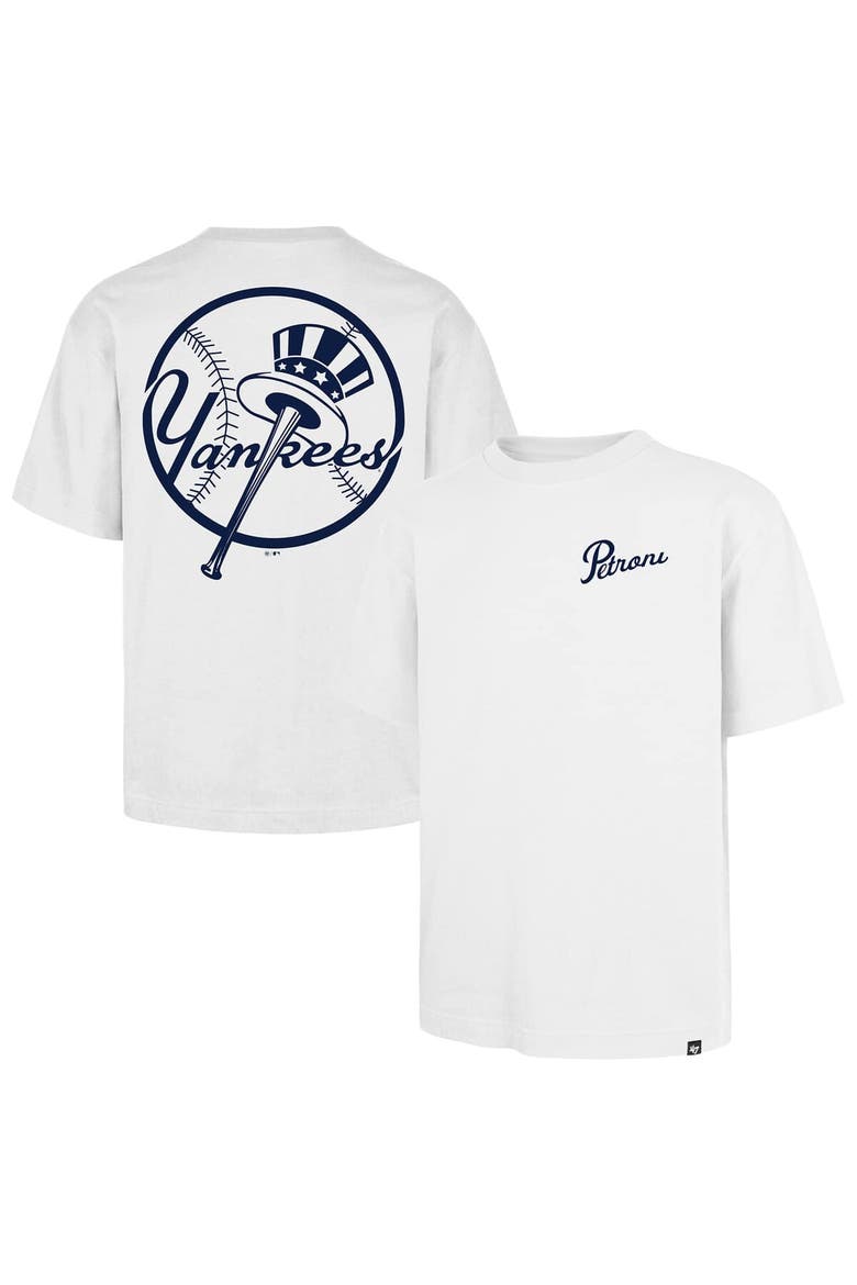 Men's '47 White New York Yankees Petroni Foundation T-Shirt, Main, color, White