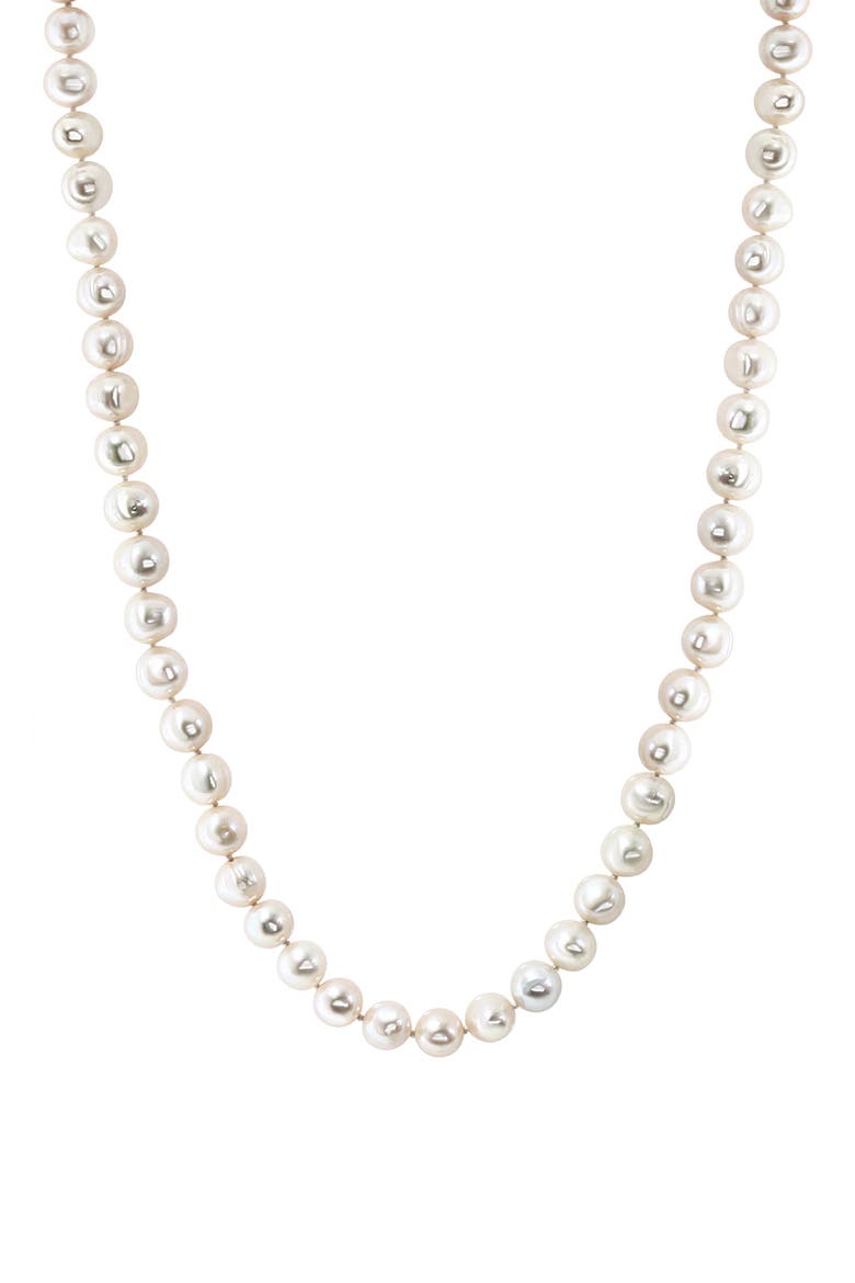 Sterling Silver Pearl Stud Earrings, Bracelet & Necklace Set, Alternate, color, WHITE